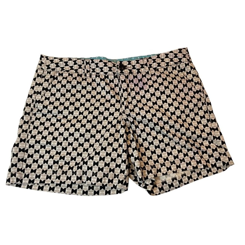 Merona Womens Geometric Chino Shorts F16984463 100% Cotton Black White Size 8